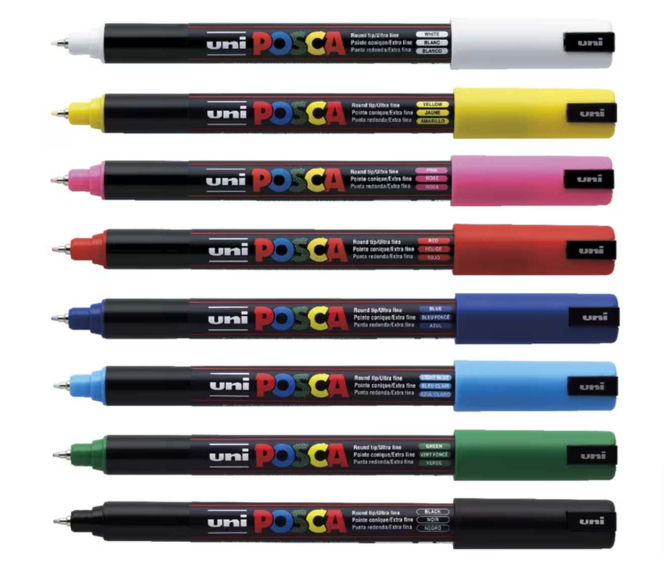 Uni Posca PC-3M 0.9-1.3mm Assorted Markers Set of 8