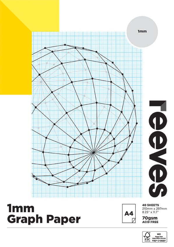 Reeves Graph 1mm 70gsm 40 Sheet Pads
