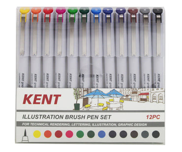 Kent Graphic Illustration Brush Pens Set Of 12