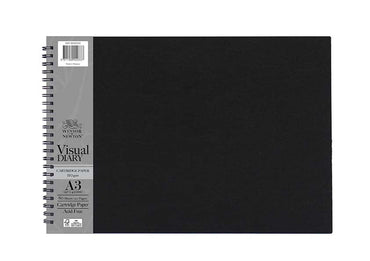 Winsor & Newton 110gsm A3 Black Cover 60 Sheet Landscape Visual Diary