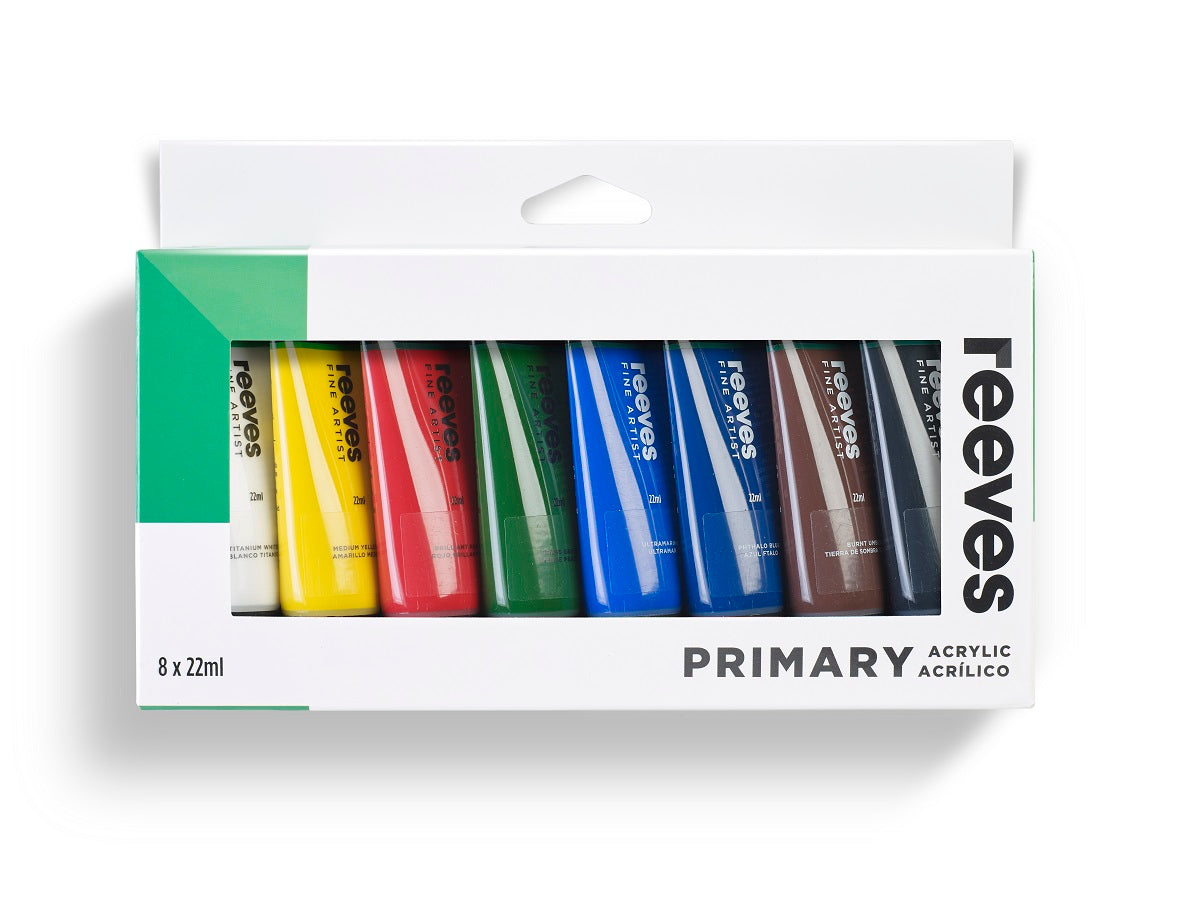 Reeves 22ml Acrylic Primary Paints Set of 8