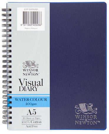 Winsor & Newton Wire Watercolour 200gsm A5 20 Sheet Visual Diary