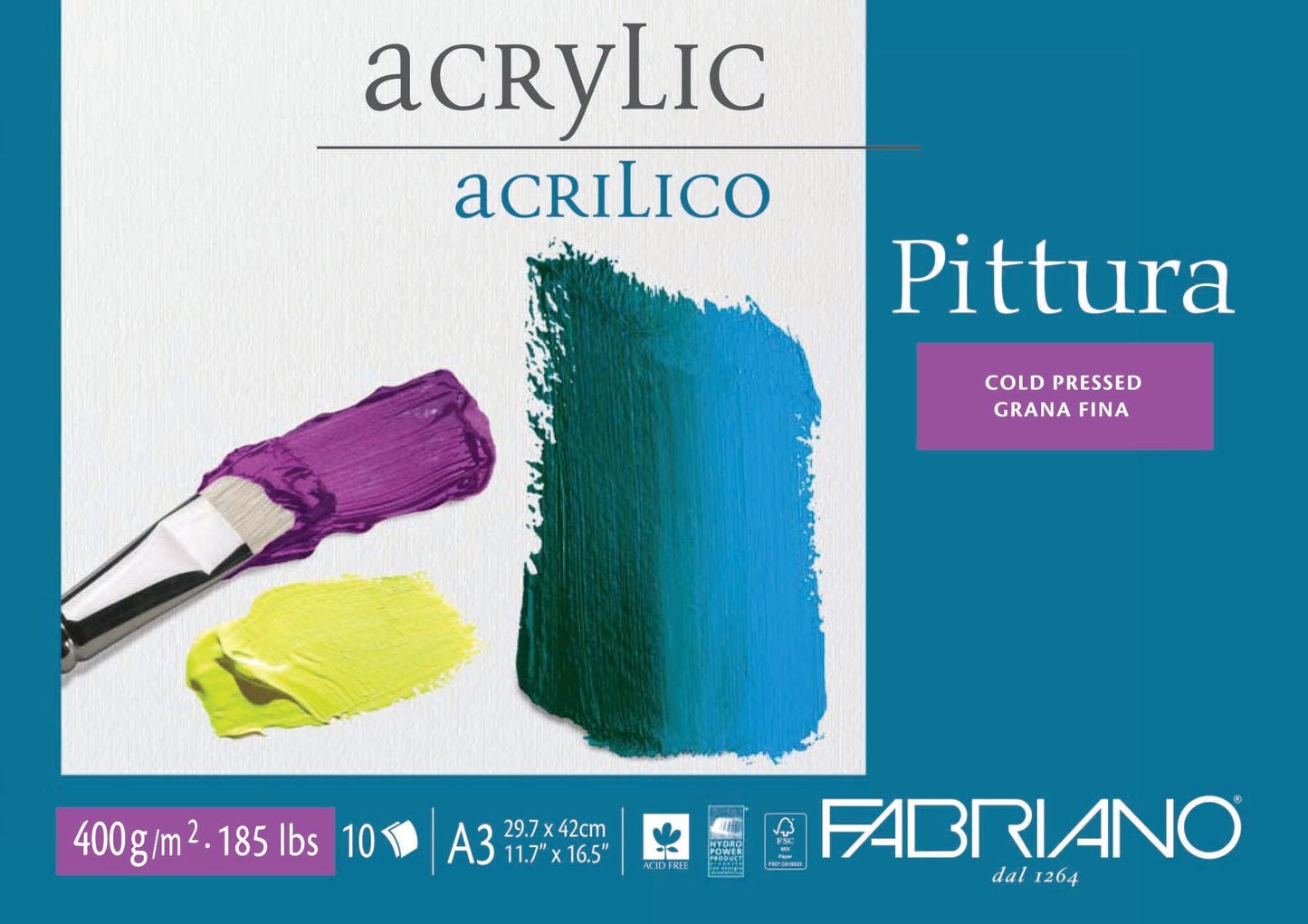 Fabriano Pittura 400gsm 10 Sheet Acrylic Pads