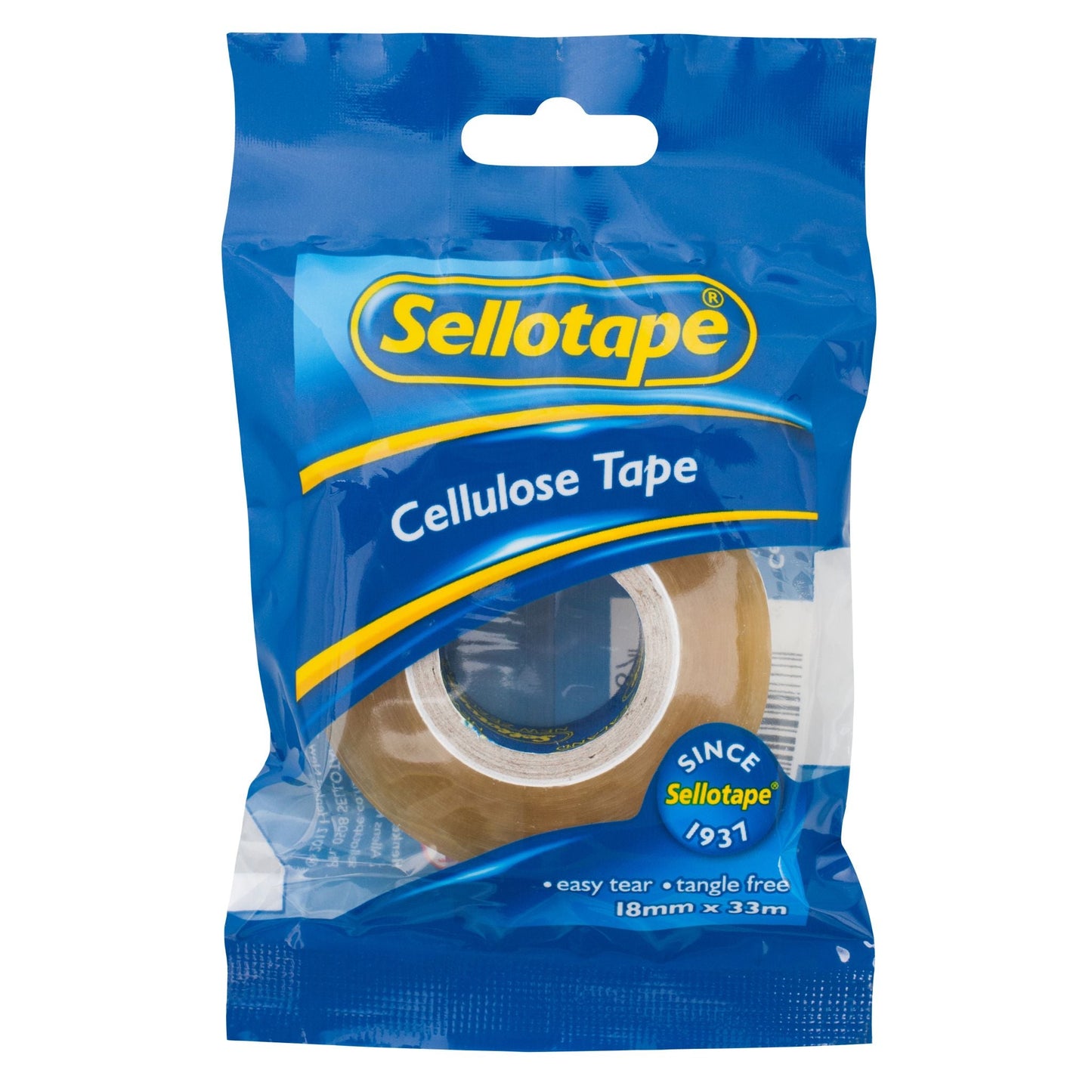 Sellotape 1100 Cellulose Clear Tape Easy Tear Tangle Free