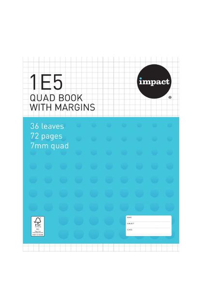 Warwick Exercise Book 1e5 36 Leaf Quad 7mm 255x205mm
