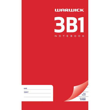 Warwick Notebook 3b1 32 Leaf Ruled 7mm 165x100mm