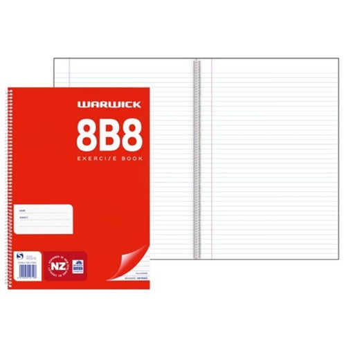 Warwick Exercise Book 8b8 50 Leaf A4 Spiral Ruled 7mm