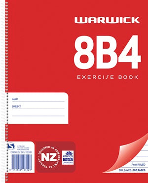 Warwick Notebook 8b4 50 Leaf Spiral Ruled 7mm 230x180mm