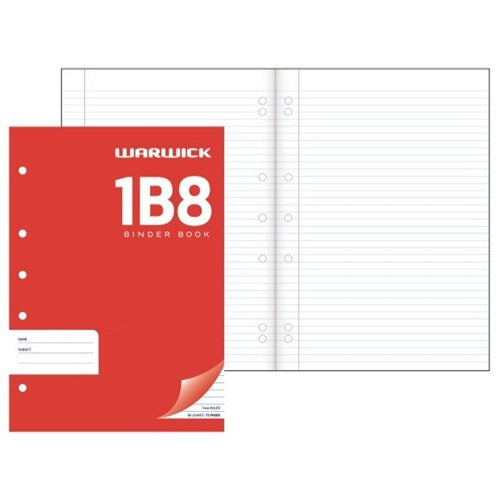 Warwick Exercise Book 1b8 64 Leaf A4 Punched Ruled 7mm
