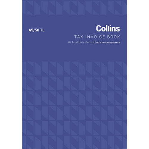 Collins Tax Invoice A5/50tl No Carbon Required Size 210mm X 148mm
