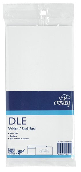 Croxley Envelope Dle Window Seal Easi 100 Pack