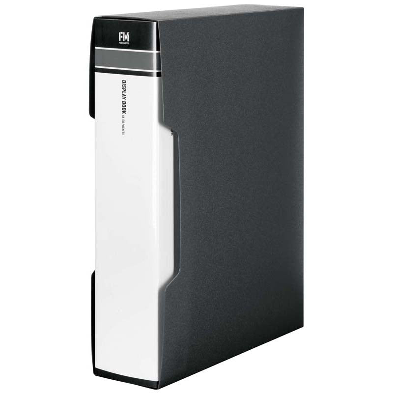 FM Black Display Books Size A4 100 Pocket Polypropylene