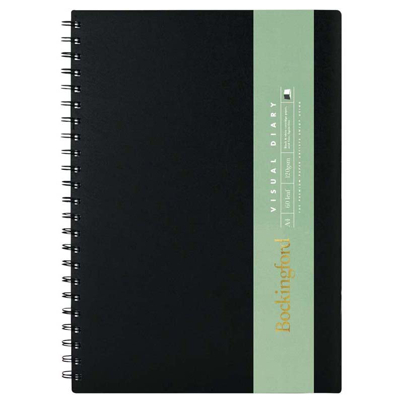 Bockingford A4 60 Leaf 120gsm Visual Diaries Black Paper