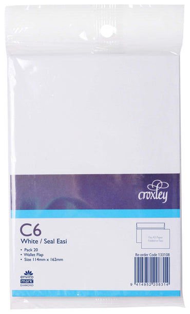 Croxley Envelope C6 Seal Easi Wallet 20 Pack