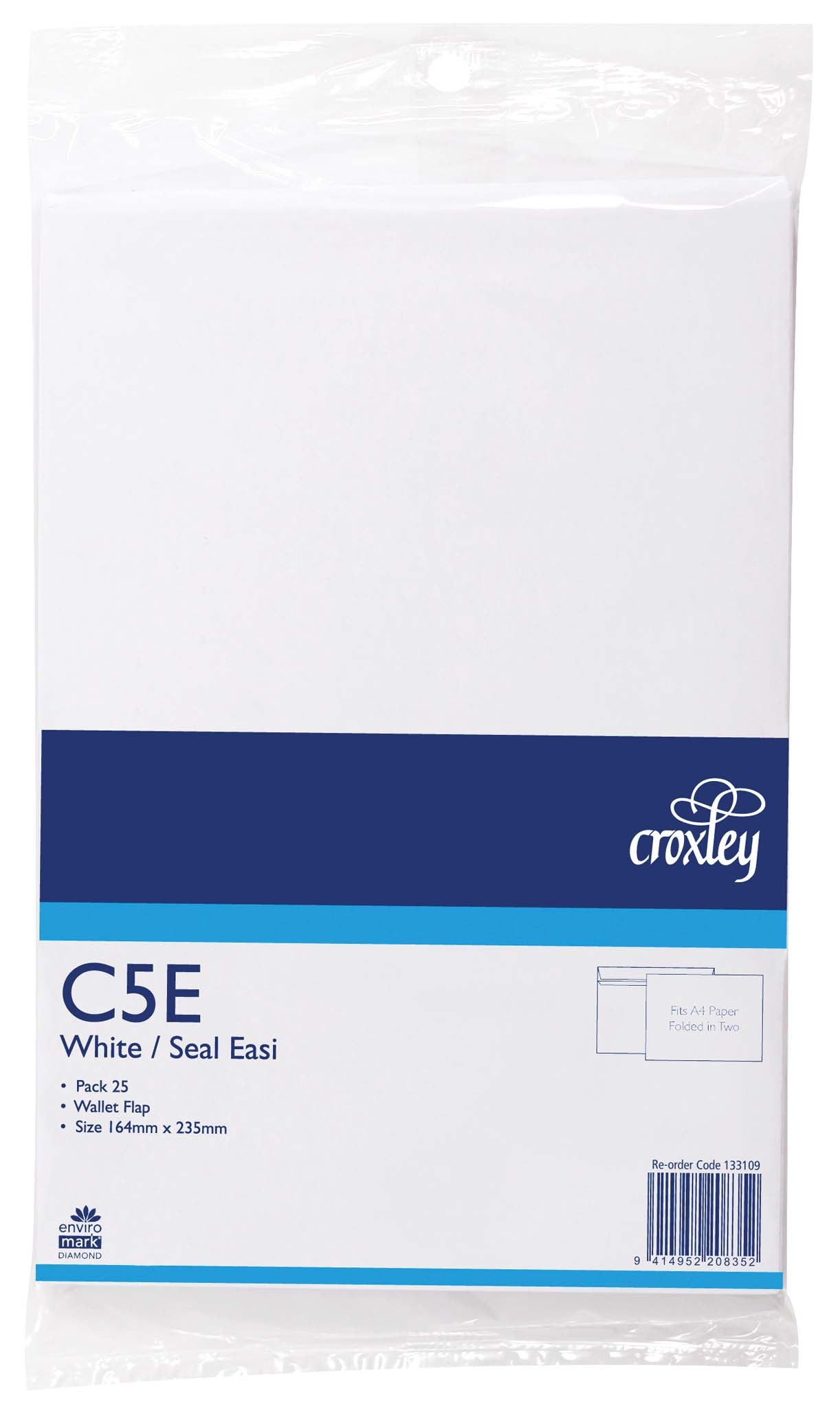 Croxley Envelope C5e Seal Easi Wallet 25 Pack