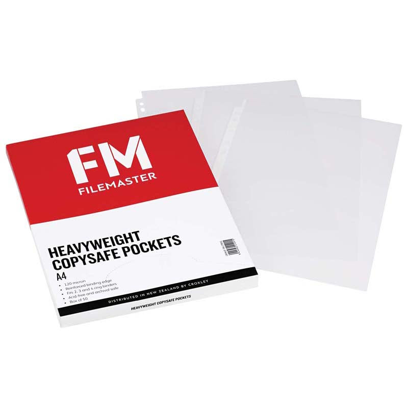 FM Pocket Copysafe Size A4 115 Micron Heavyweight Box 50 Clear Polypropylene