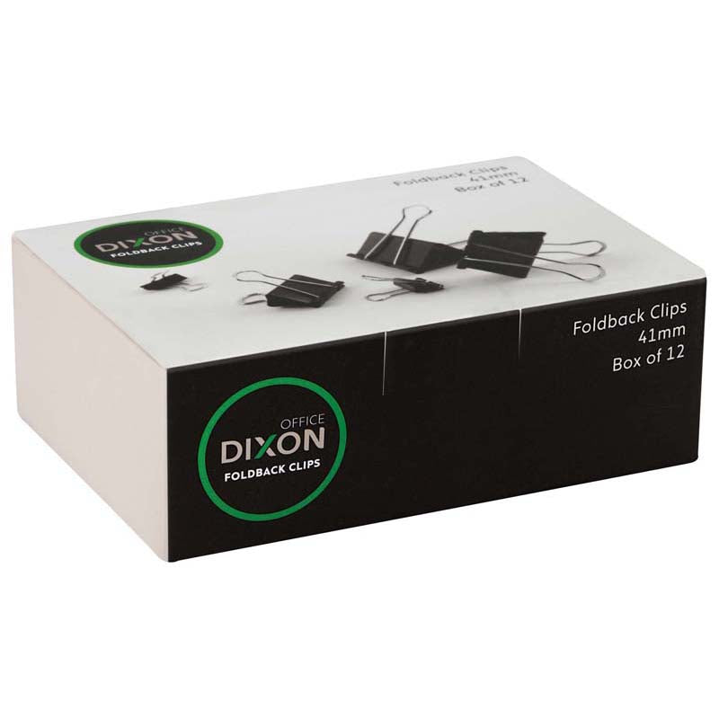 Dixon Foldback Clips Size 50mm Pack 12 Black