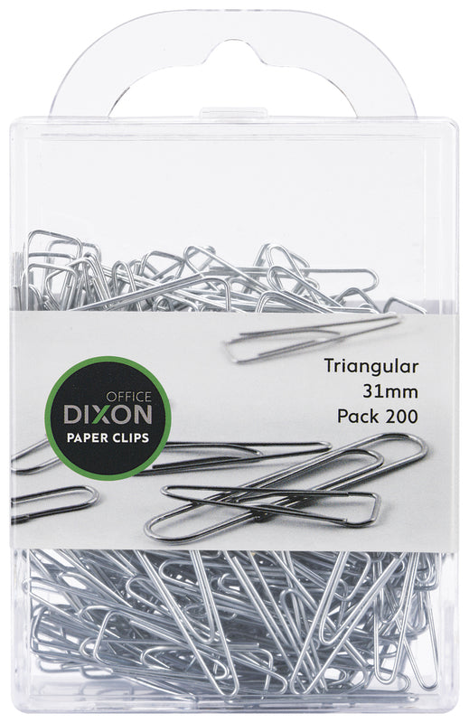 Dixon Paper Clips Size 31mm Triangle Pack Of 200 Silver