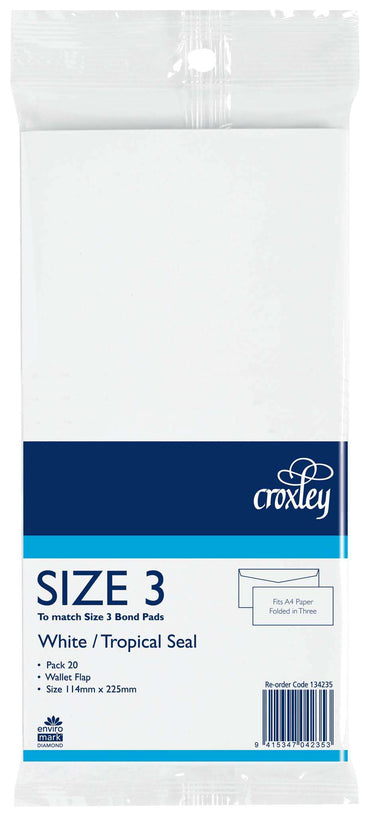 Croxley Envelope Size 3 Tropical Seal Dle 20 Pack