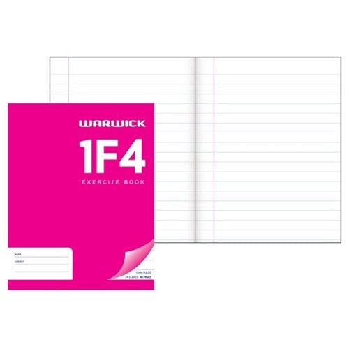 Warwick Exercise Book 1f4 24 Leaf Ruled 12mm 230x180mm