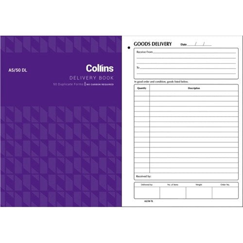 Collins Goods Delivery A5/50dl Duplicate No Carbon Required