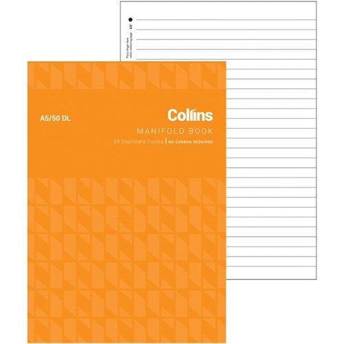 Collins Manifold A5/50dl 55 Gsm No Carbon Required 210mm X 148mm