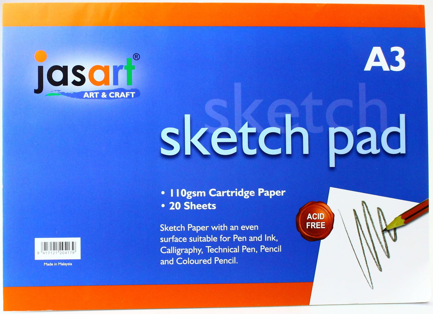 Jasart 110gsm Gummed 20 Sheet Sketch Pads