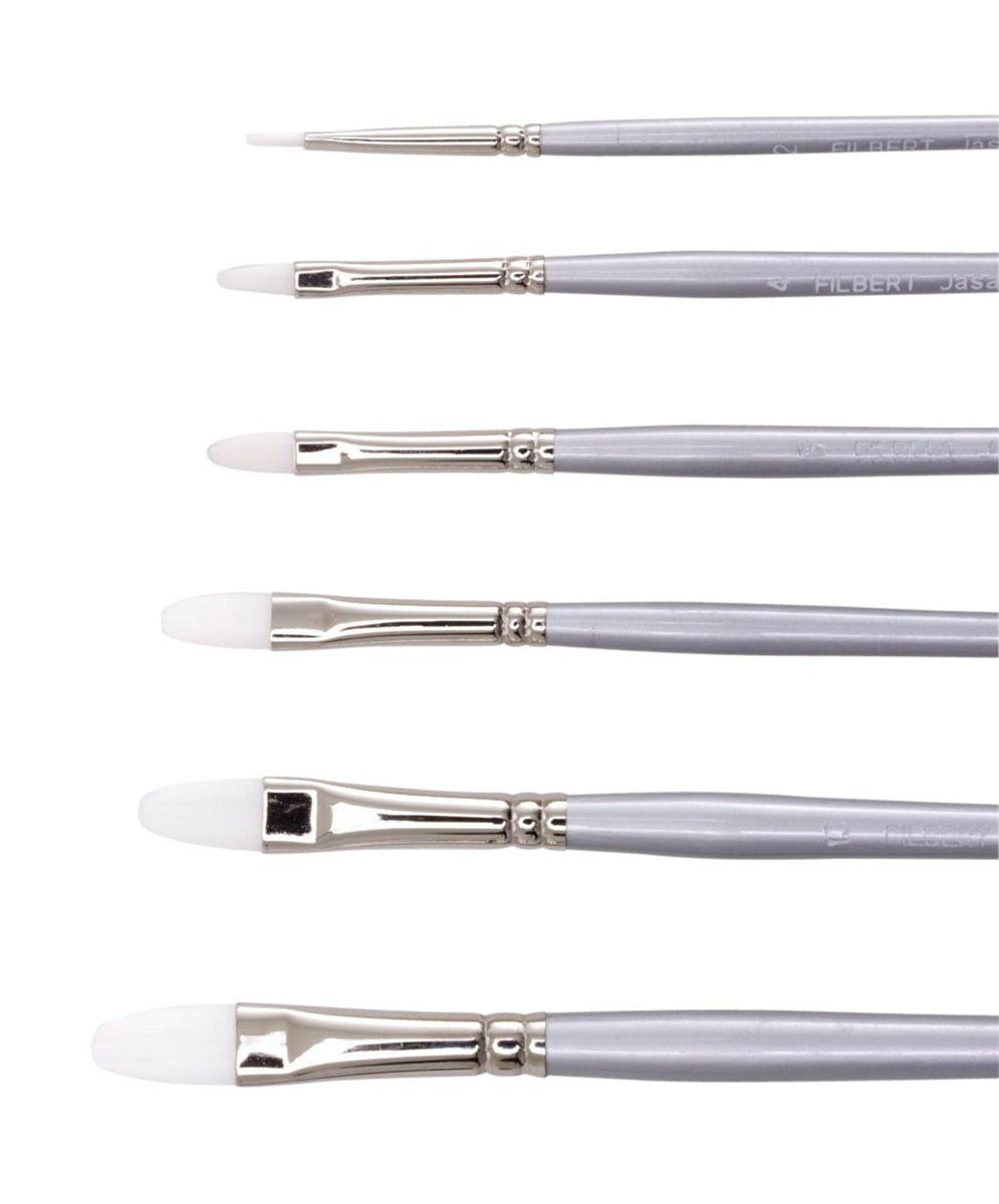 Jasart White Synthetic Filbert Brushes