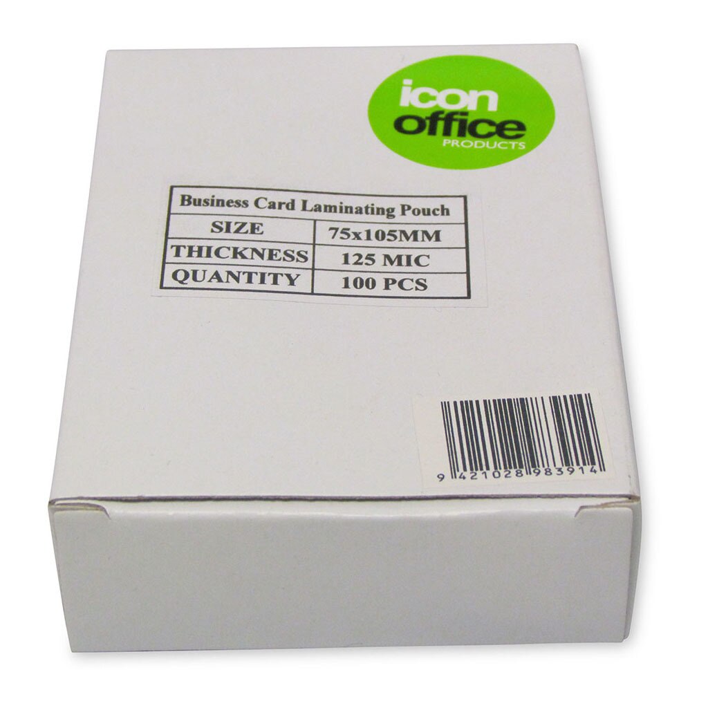 Icon Laminating Pouches Id Card Gloss 125mic Pack Of 100