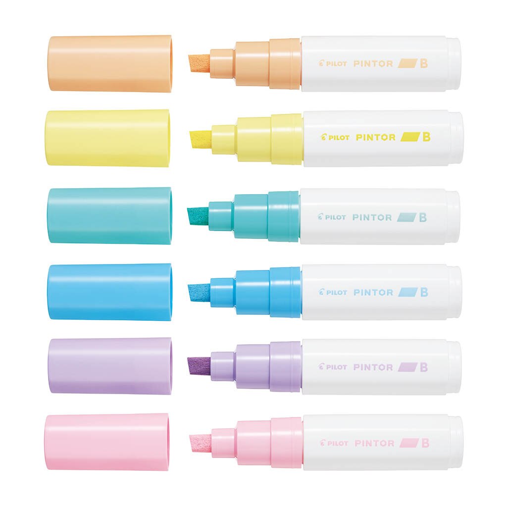 Pilot Pintor Markers Broad Set Of 6 - Pastel