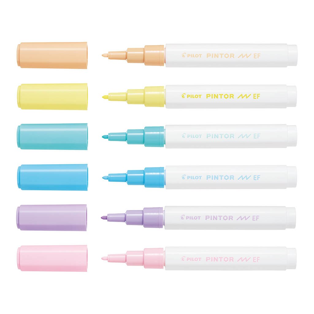 Pilot Pintor Markers Extra Fine Set of 6 - Pastel