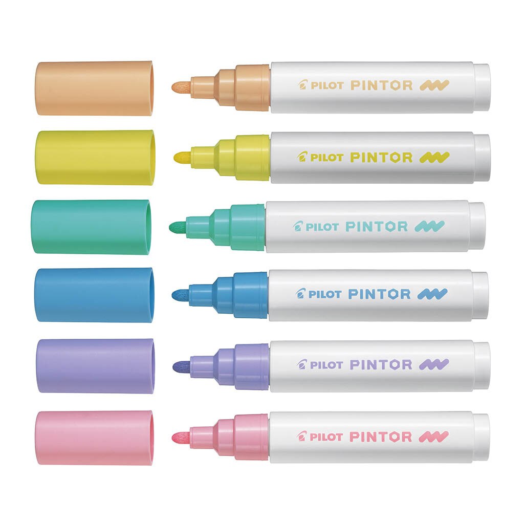 Pilot Pintor Markers Medium Set of 6 - Pastel