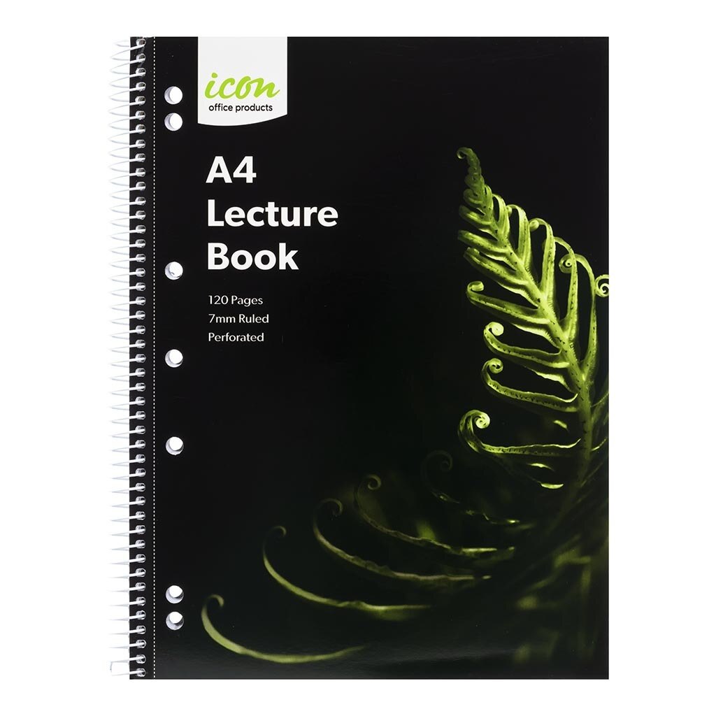 Icon Spiral Lecture Notebook A4 Soft Cover 120 Pg - Pack Of 3