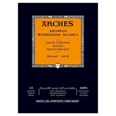 Arches Watercolour Natural White 300gsm Rough 12 Sheets Pads