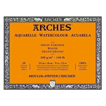 Arches Watercolour Natural White 300gsm Rough 20 Sheet Blocks
