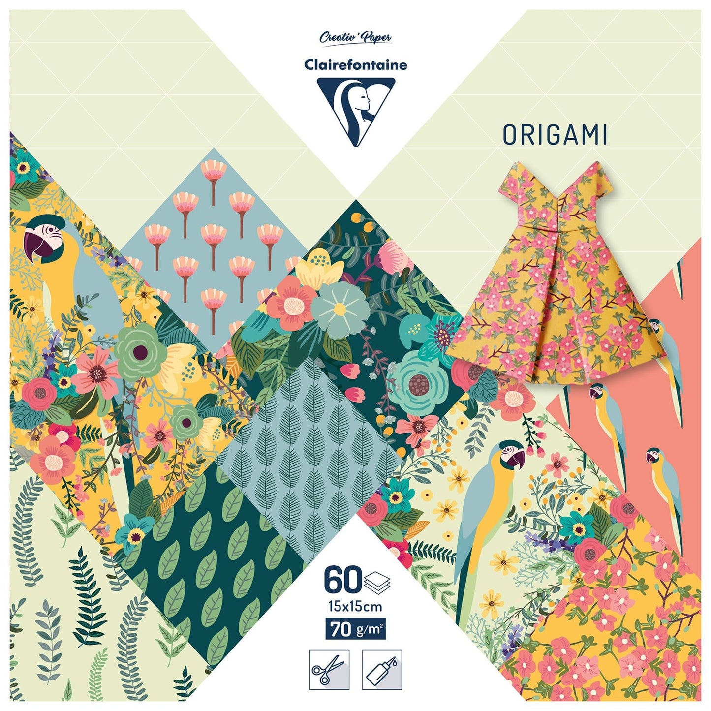 Clairefontaine Kiribati 15x15cm 60 Sheet 70gsm Origami Paper