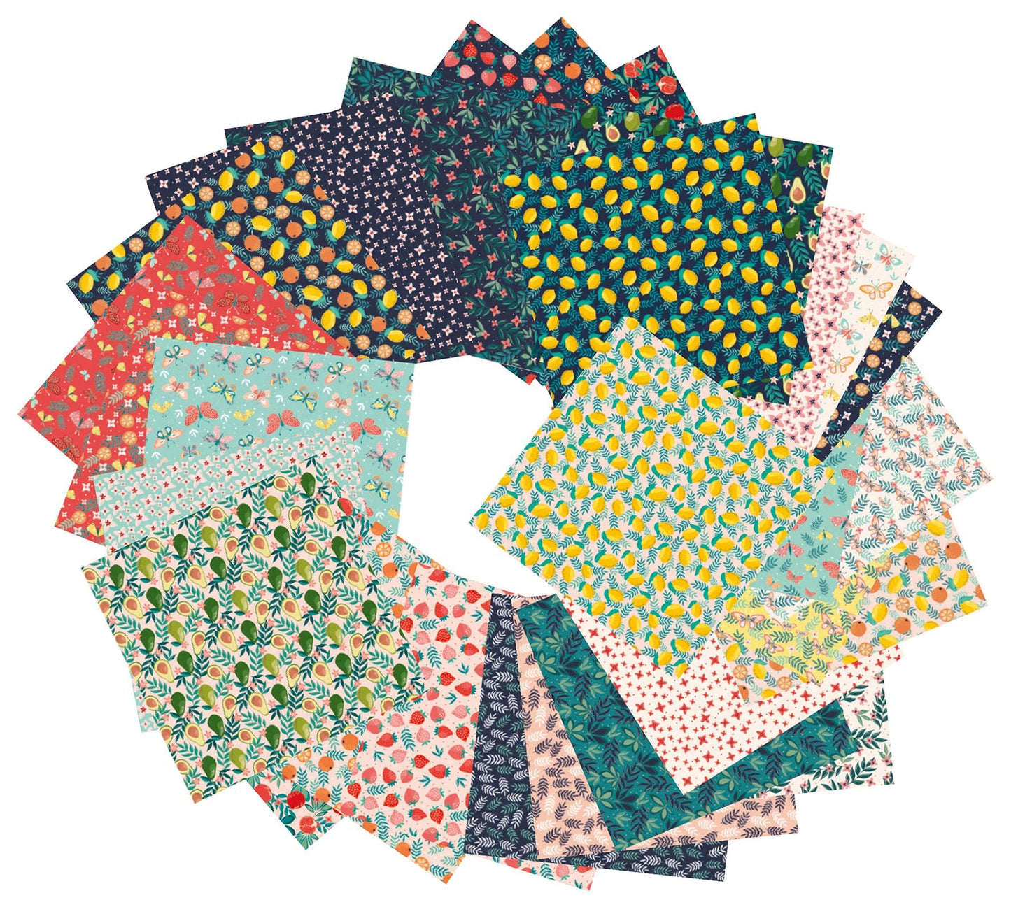 Clairefontaine Fruity Garden 15x15cm 60 Sheet 70gsm Origami Paper