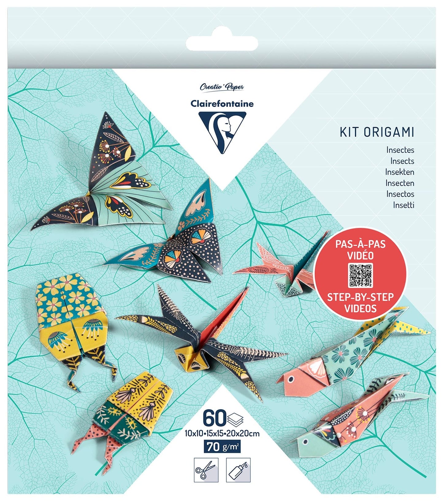 Clairefontaine Insects 60 Sheet 70gsm Origami Kit