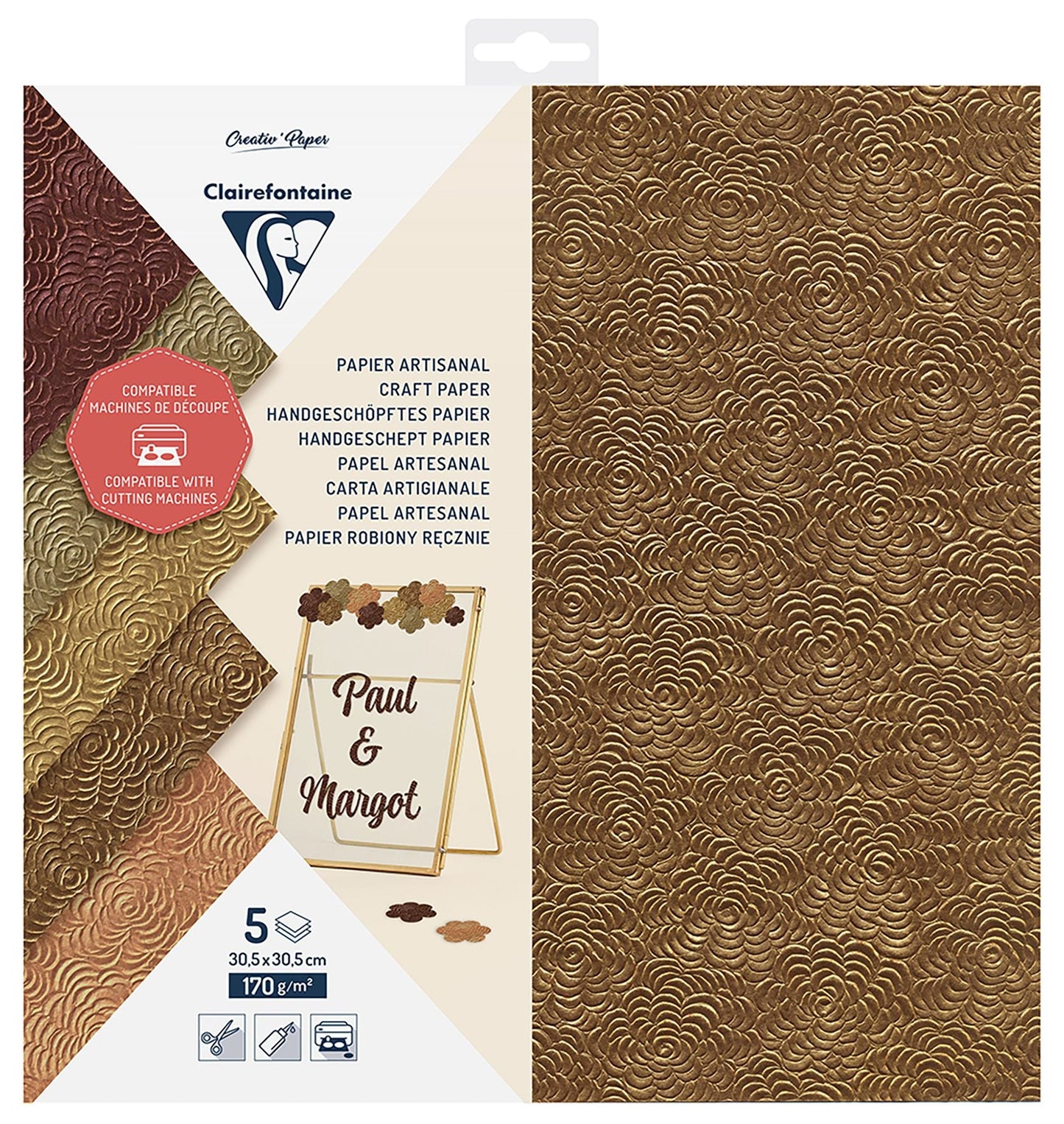 Clairefontaine Craft 170gsm 30.5x30.5cm Cutting Paper Pack of 5