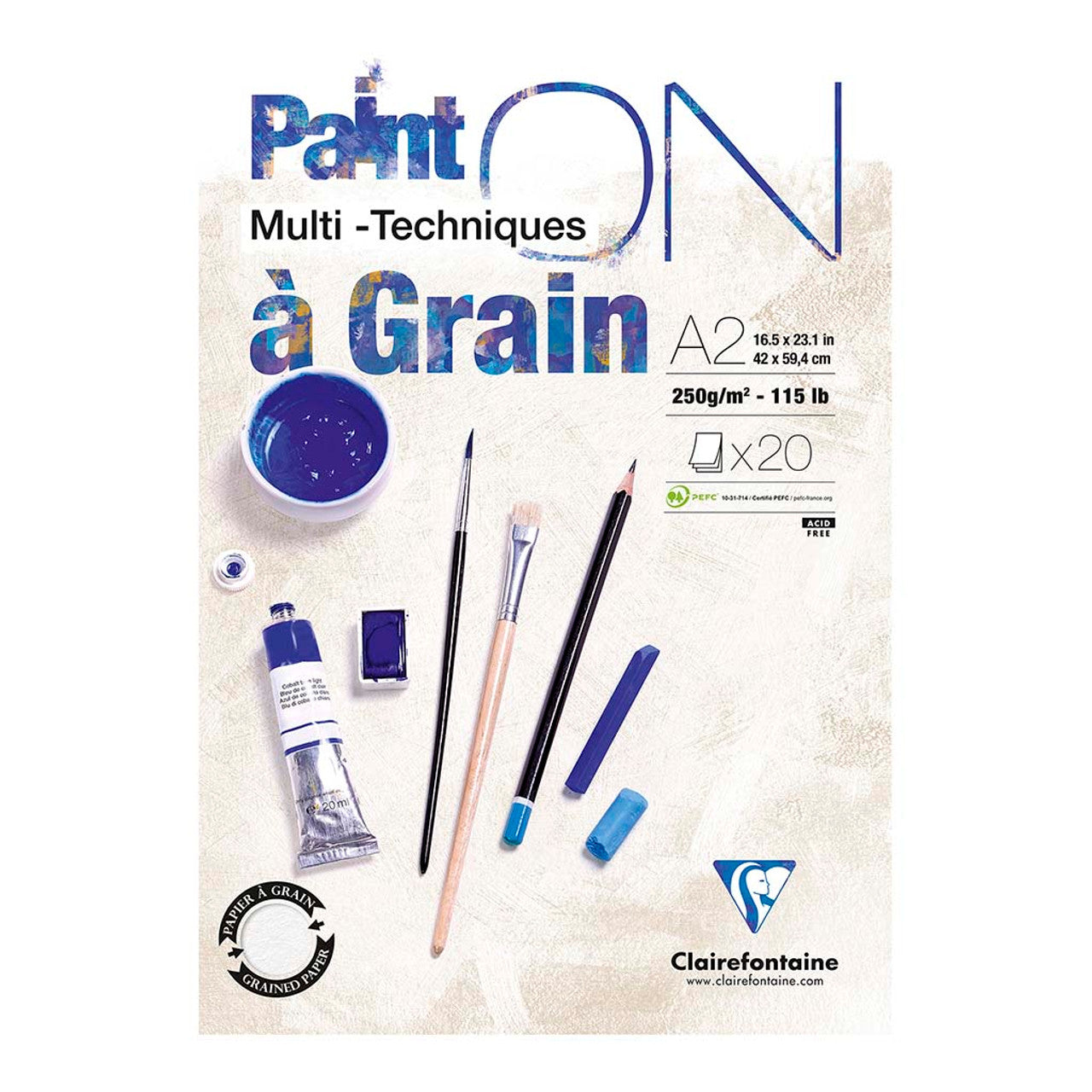 Clairefontaine Painton Pad Grain White 20 Sheets