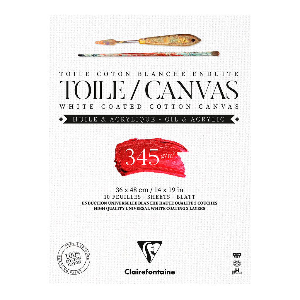 Cotton Canvas Pad White 36x48cm 345g 10sh