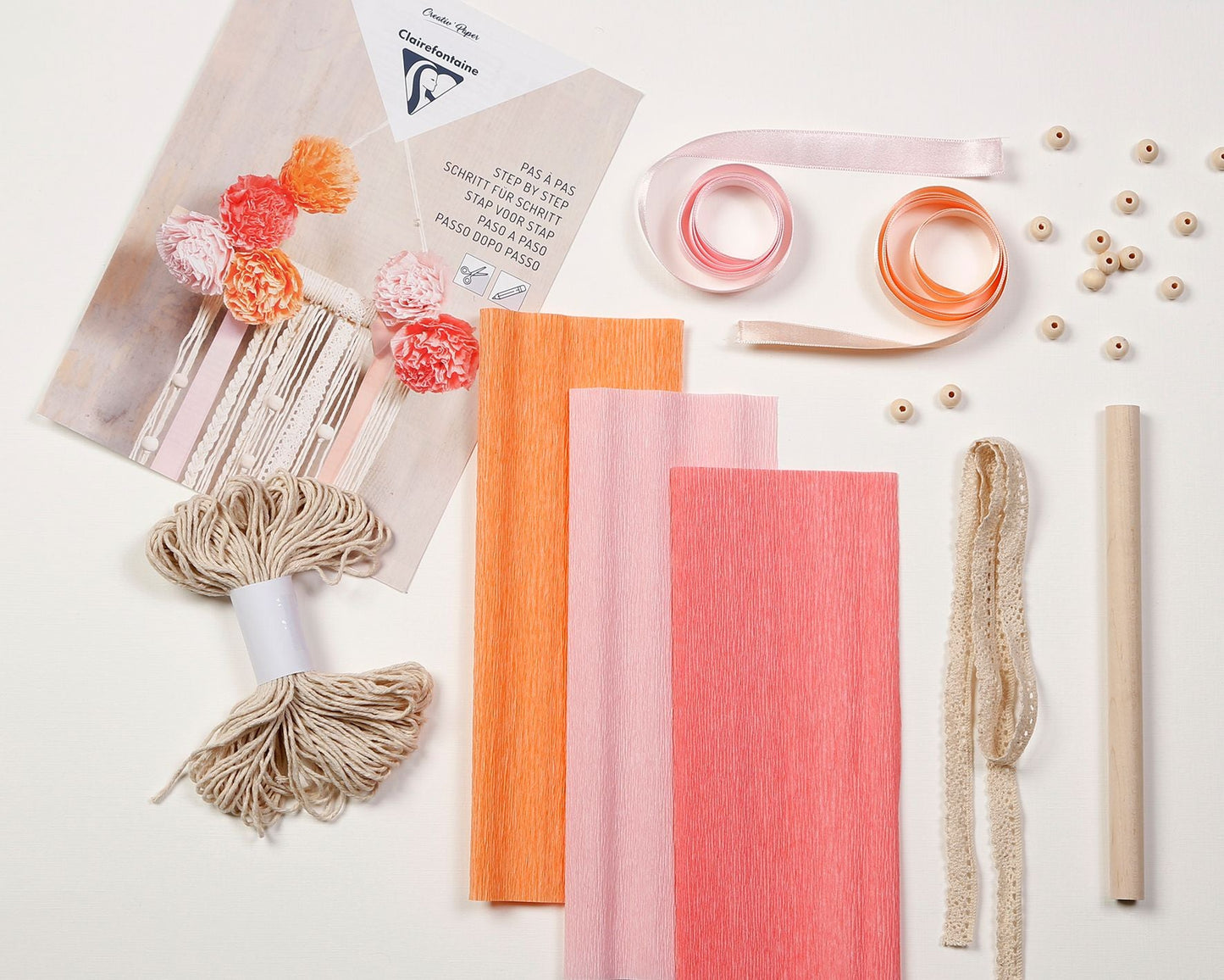 Clairefontaine Macrame Decoration Crepe Paper Kit