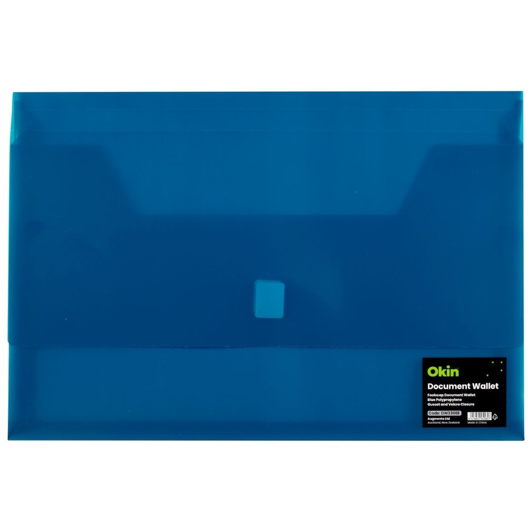 Okin Document Wallet Foolscap Velcro Closure