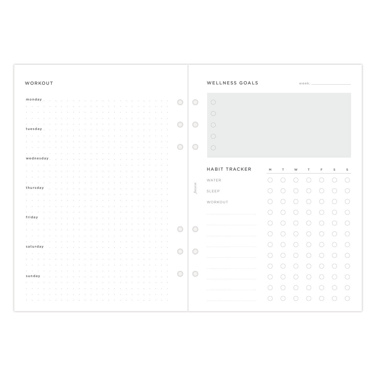 Filofax A5 Wellness Tracker Refill Pack