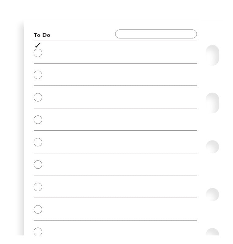 Filofax To Do Pad Pocket Organiser Refill