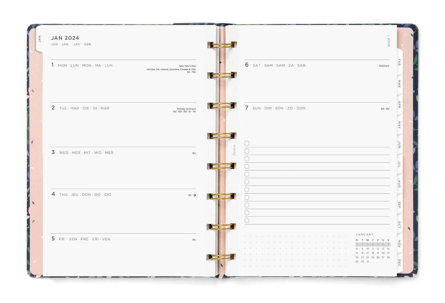 Filofax Planner Garden A5 Week to View Dusk 2024