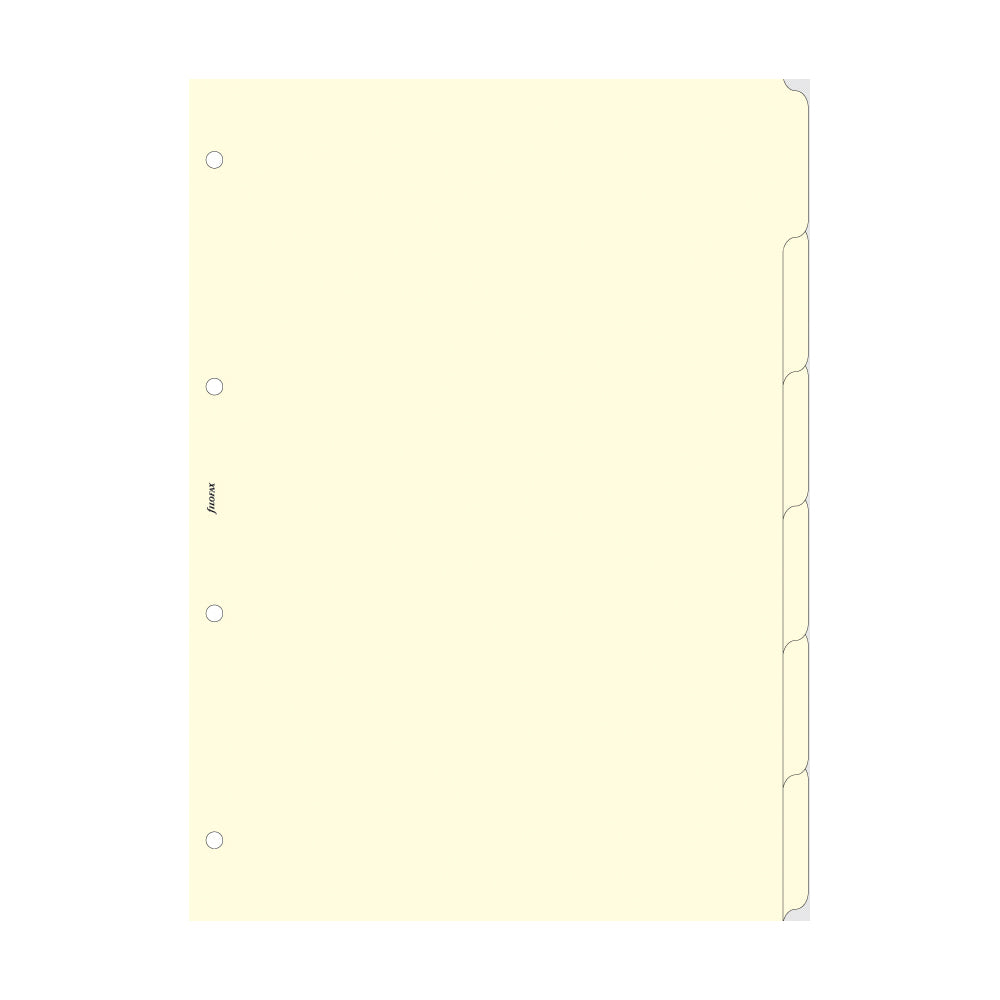Filofax Accessory Dividers Blank 6 Tabs A4 Cotton Cream