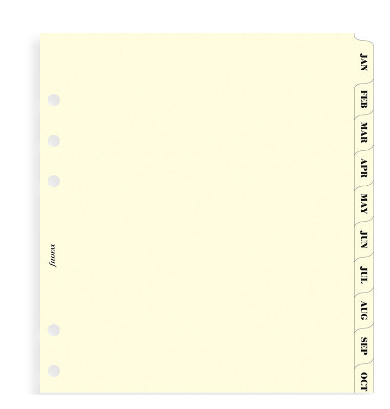 Filofax A5 Jan - Dec Index Refill Organiser/Clipbook