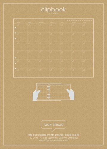 Filofax Undated Clipbook Refill A5 Month To View