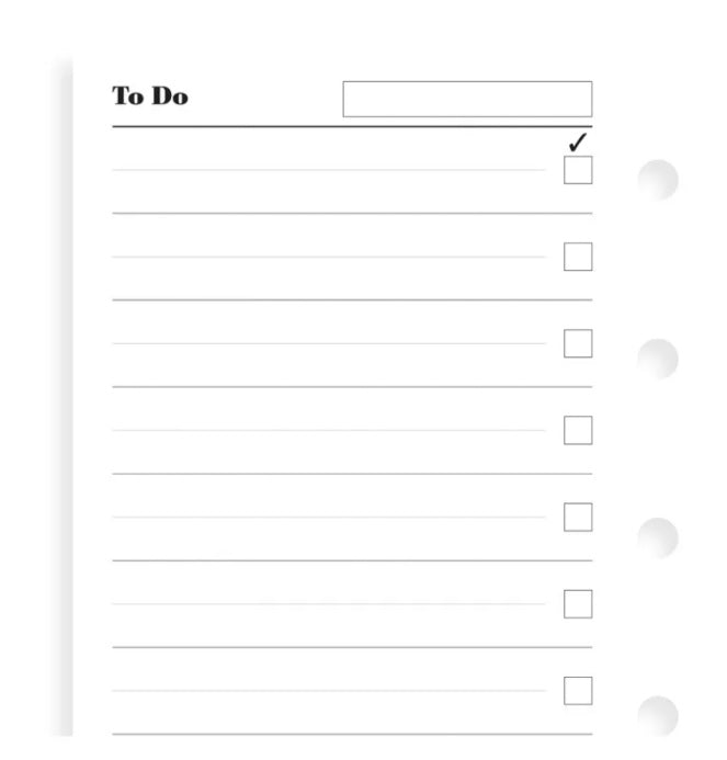 Filofax Refill Mini To Do Pad